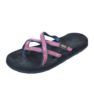 Teva Olowahu Womens Strappy Sandals Size 7 Outdoor Hiking Beach Black Pink Blue